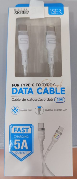 Cable ISER SK1087 USB-C a USB-C 5A 1 m