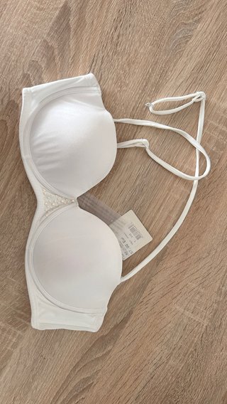 Sujetador strapless Touche blanco perlas 34B/90B