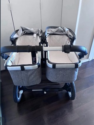 Bugaboo donkey silla gemelar gris