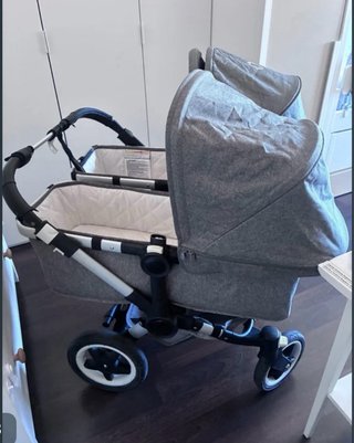 Bugaboo donkey silla gemelar gris