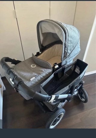 Bugaboo donkey silla gemelar gris