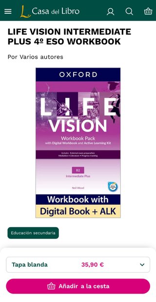 LIBROS NUEVOS INGLÉS LIFE VISION B2 STUDENT’S WORK