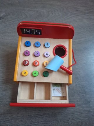 Caja Registradora de Madera para Niños