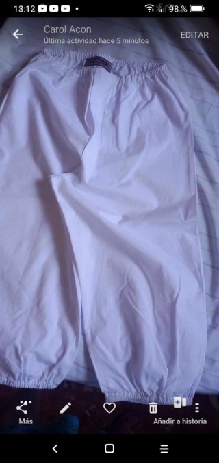 Pantalón Baturro Blanco talla 12