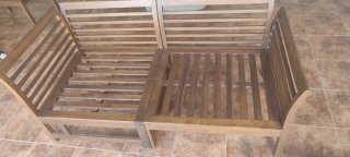 Conjunto de Jardín Acacia en L con mesa incluida.