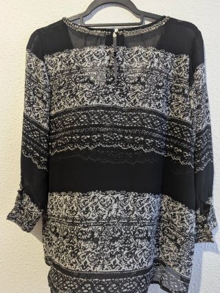Blusa gasa semitransparente manga 3/4