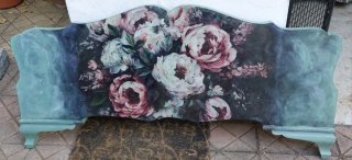 Cabecero de cama floral vintage