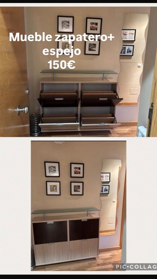 Mueble zapatero con espejo