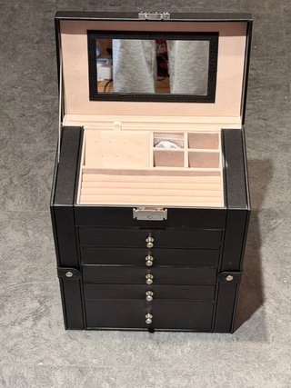 Joyero Organizador Negro con Espejo