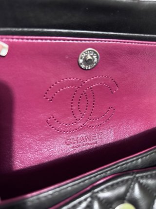 Bolso Chanel Negro Piel Lisa Elegante