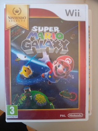 Super Mario Galaxy (Wii). (El disco no funciona.)