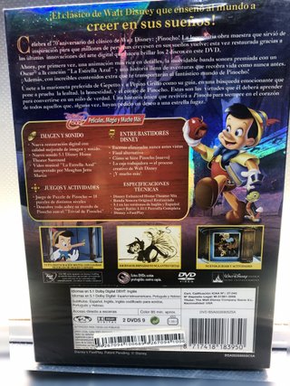 Dvd, Nuevo Precintado, Pinocho, 70 Aniversario