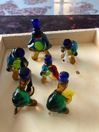 Figuras antiguas de cristal Murano