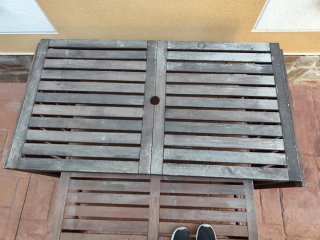 Mesa extensible jardín con banco