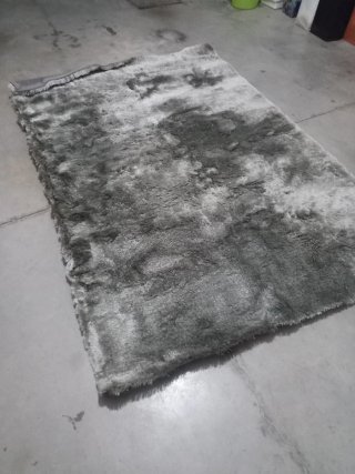 Alfombra Gris de Pelo Largo. 160x230