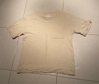 Camiseta Zara Beige con Bolsillo
