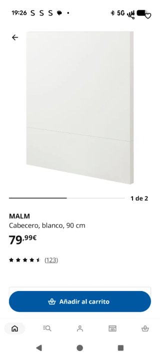 Cabecero MALM blanco 90 cm