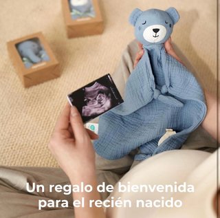 Pañuelo muselina bebé azul
