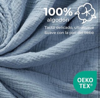 Pañuelo muselina bebé azul