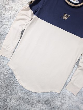SikSilk Camiseta Manga Larga Gris Ajustada Stre XS