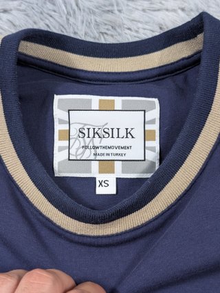 SikSilk Camiseta Manga Larga Gris Ajustada Stre XS