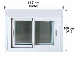 Ventana aluminio corredera 117x100 cm