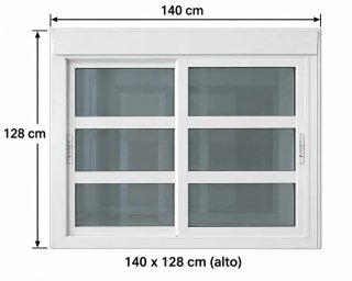 2 Ventanas de Aluminio 140x128 cm