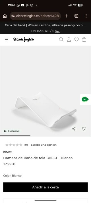 Hamaca de baño para bebé Bbest