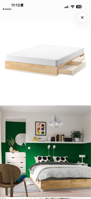 Cama MANDAL IKEA 160x200 + somier — Como nueva