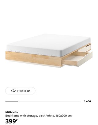 Cama MANDAL IKEA 160x200 + somier — Como nueva