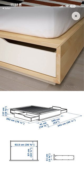 Cama MANDAL IKEA 160x200 + somier — Como nueva