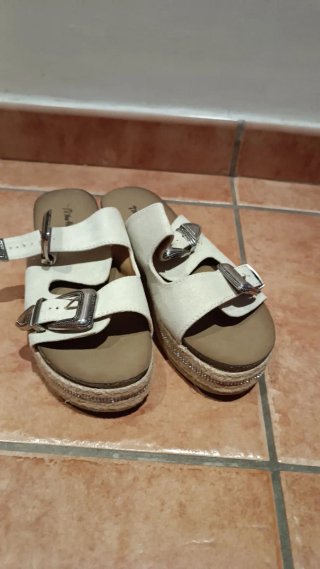 Sandalias de Plataforma con Esparto
