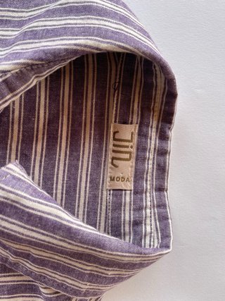 Camisa Cintada de Algodão e Linho - Tam M
