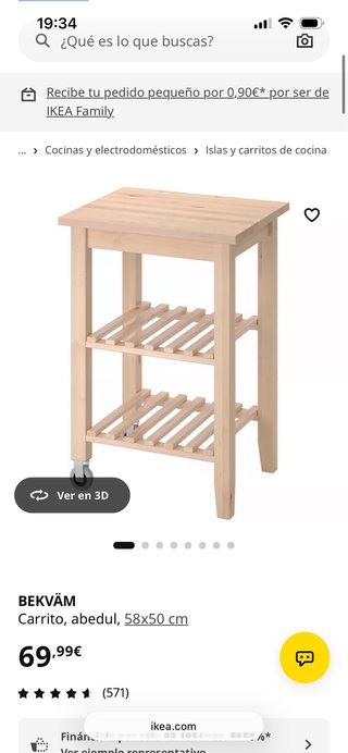 Carrito de cocina IKEA BEKVÄM madera