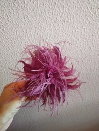 Accesorio boda plumas rosa/morado