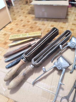 Lote de Material de Barbería Antiguo