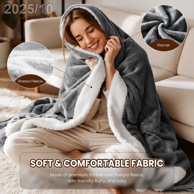 DNENELLR Manta Electrica Grande 130x180cm Gris