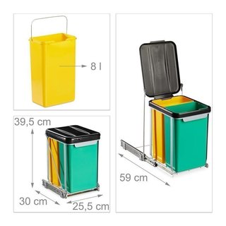 Cubo basura Relaxdays 2 compartimentos