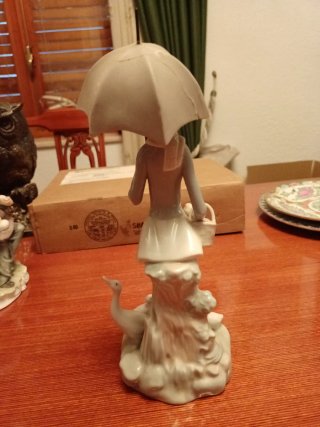 Figura Lladro Niña con Paraguas y Patos