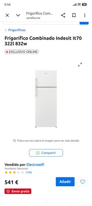 Frigorífico Combinado Indesit IT70