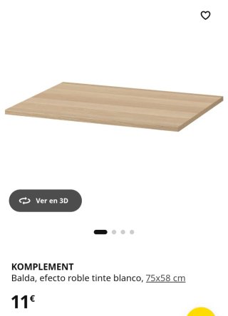 4 baldas PAX roble 75cm