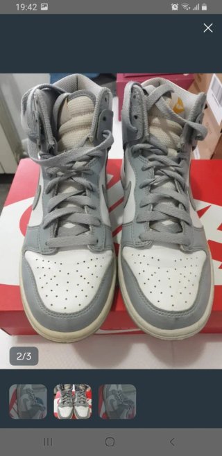 Zapatillas Nike Dunk High Blancas y Grises