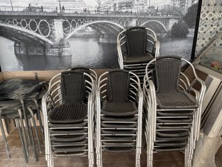 Set de 40 Sillas de Terraza Aluminio y Ratán