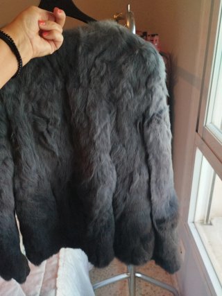 Chaqueta de Pelo Natural  de conejo color gris