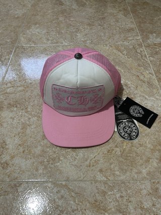 Gorra Chrome Hearts Rosa y Blanca