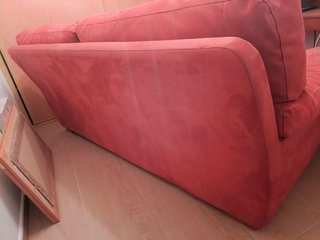 Sofá 2 plazas rojo ante