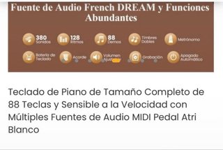 Teclado de Piano Costway Blanco