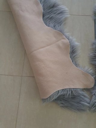 Set de 2 Alfombras de Pelo Gris