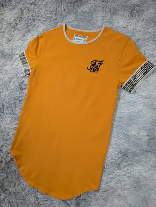 SikSilk Camiseta Mostaza Manga Corta Ringer STR XS