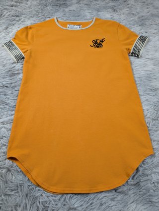 SikSilk Camiseta Mostaza Manga Corta Ringer STR XS